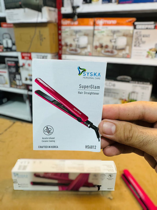 Syska hair straightener with keratin plates from Ajwa Imports manual.