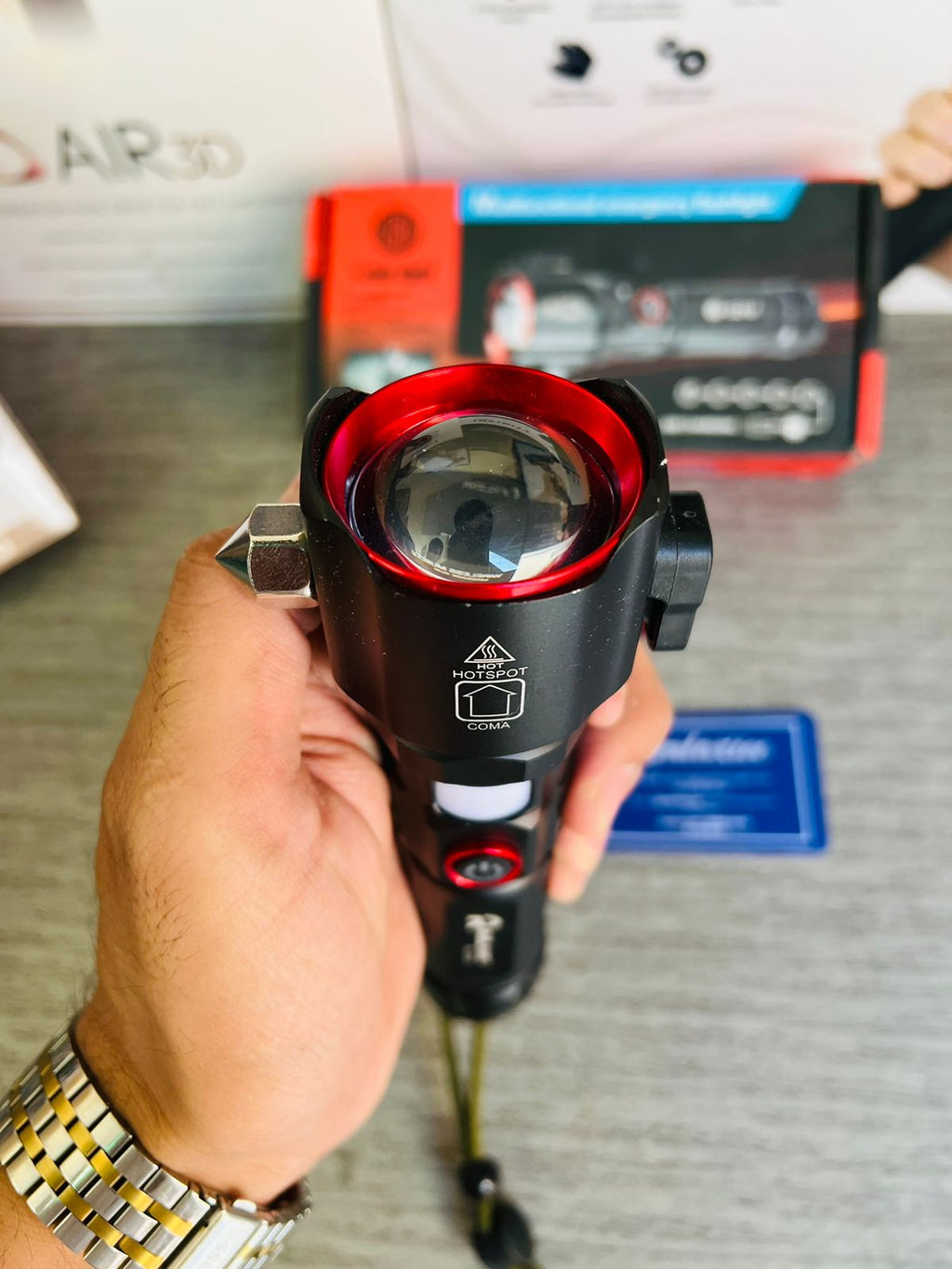 Waterproof Laser LED Tactical Flashlight With 1Km Range and long lasting backup | Imported