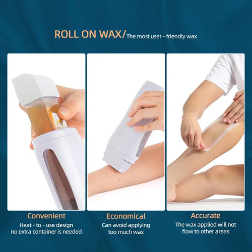 3-in-1 Depilatory Wax Heater & Roll-On Epilator – Full-Body Hair Removal for Smooth Skin